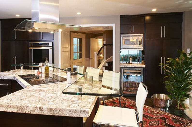 Glass kitchen worktop