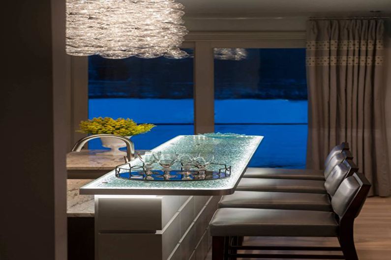 Glass kitchen worktop