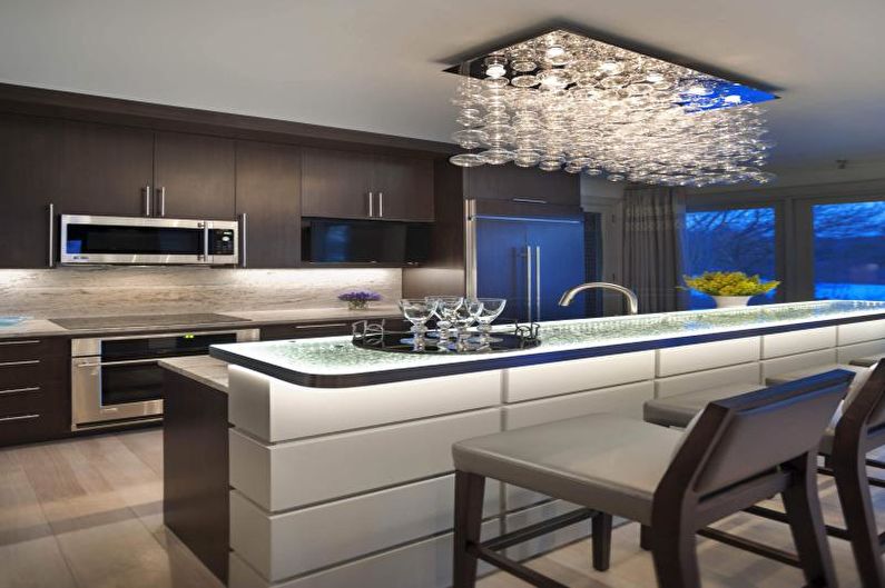 Glass kitchen worktop