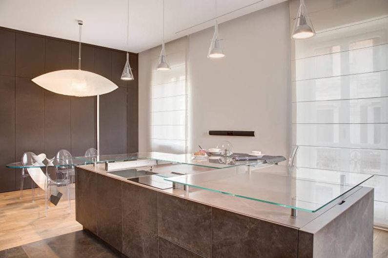 Glass kitchen worktop