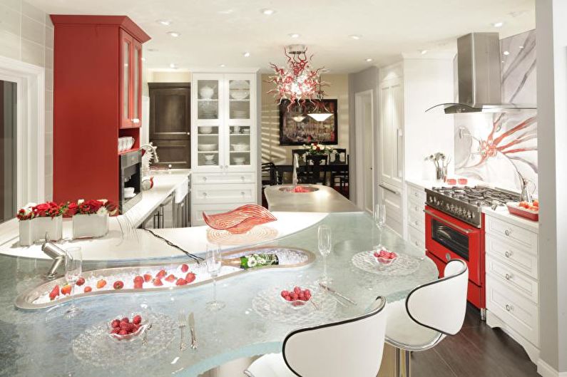 Glass kitchen worktop