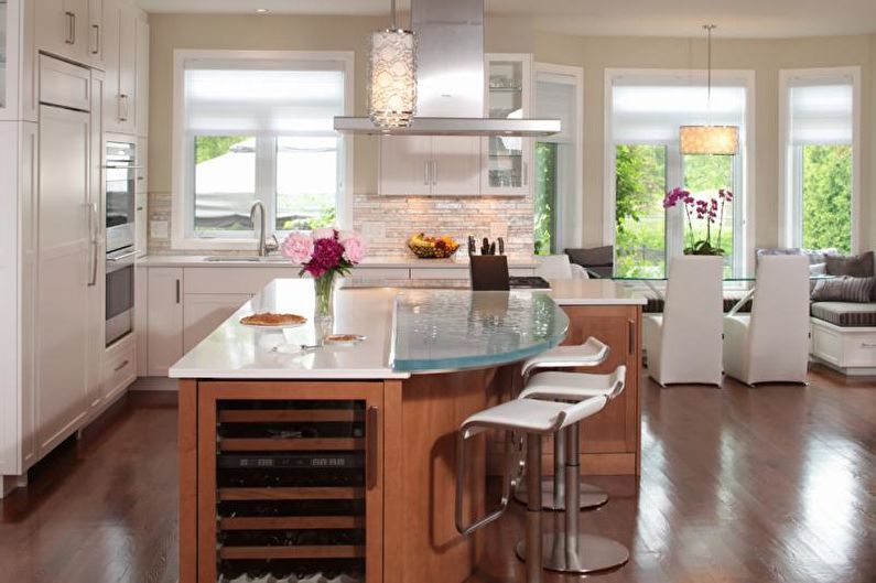 Glass kitchen worktop
