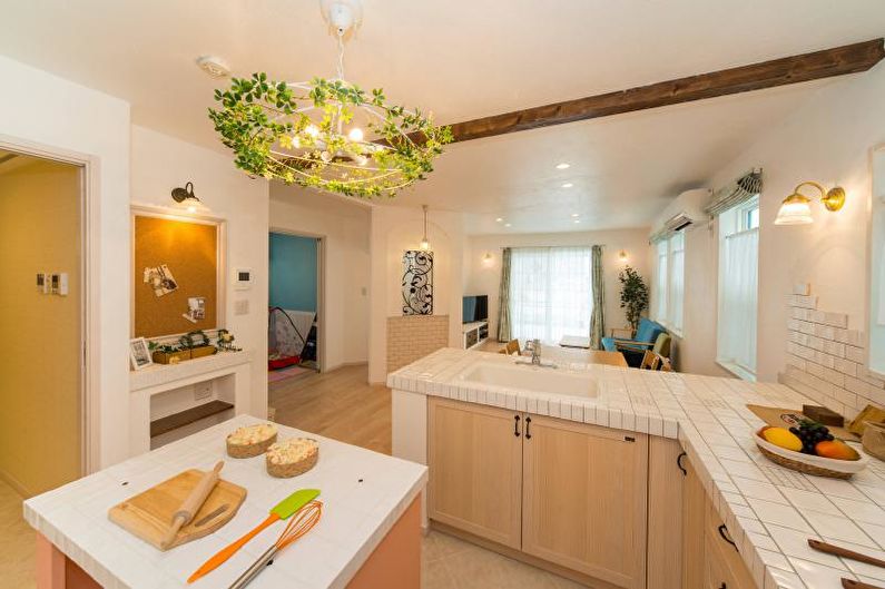 Tile kitchen worktop