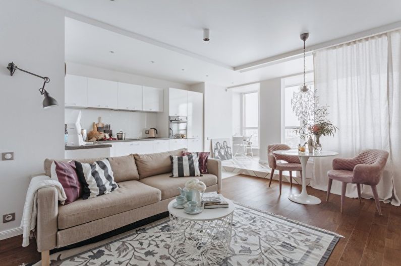 White living room in a modern style - Interior Design