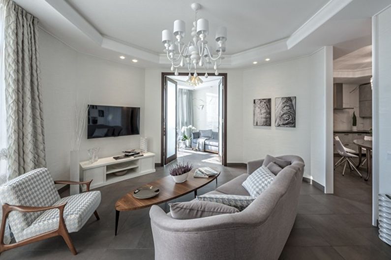 White living room in a modern style - Interior Design