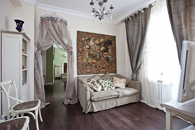 White Provence Living Room - Interior Design