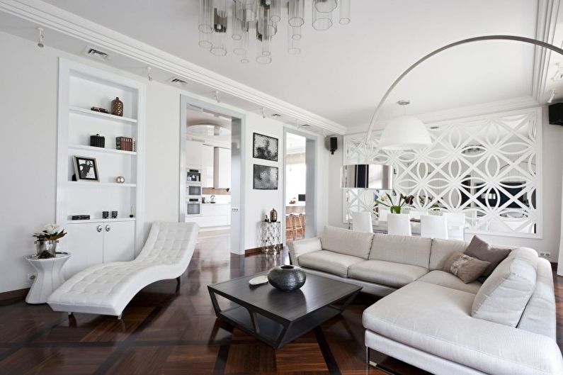 White living room in art deco style - Interior Design