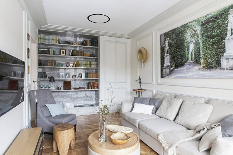 White living room in antique style - Interior Design