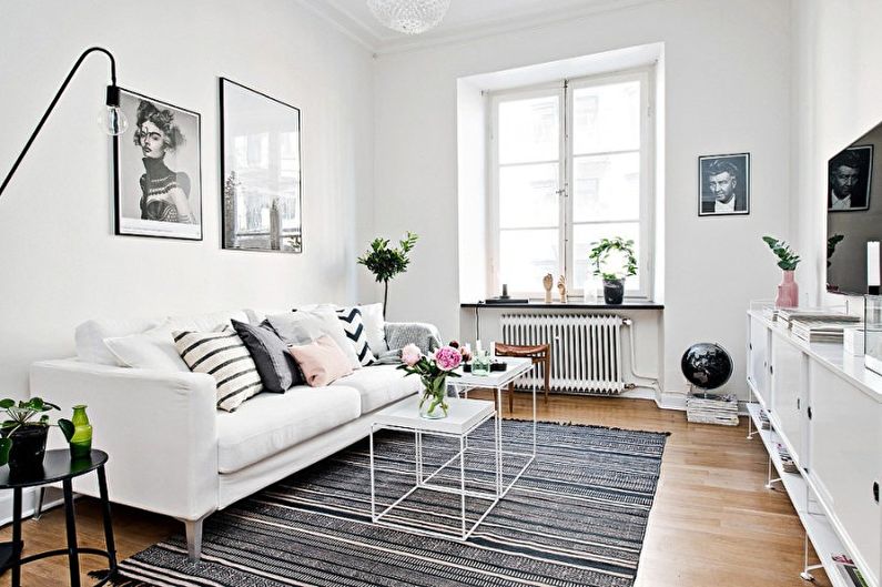 White Scandinavian style living room - Interior Design