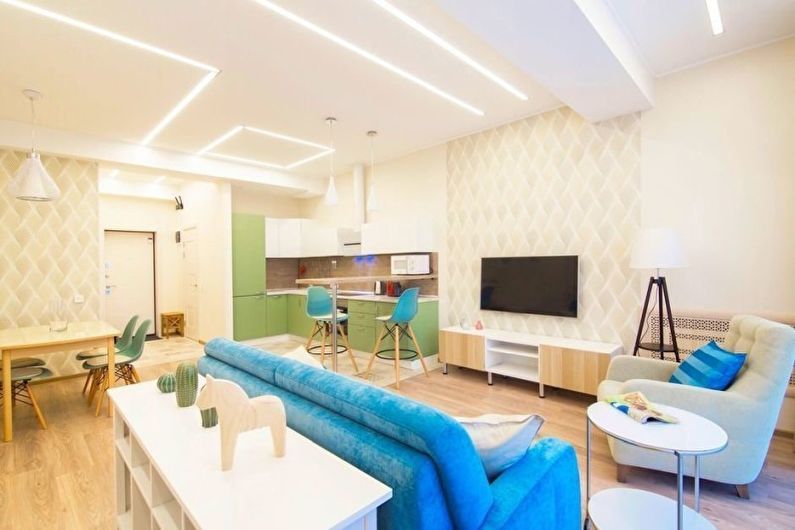White Living Room Design - Decor and Lighting