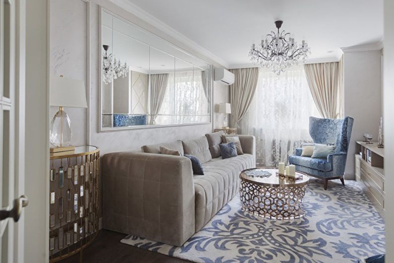 Interior design living room in white - photo