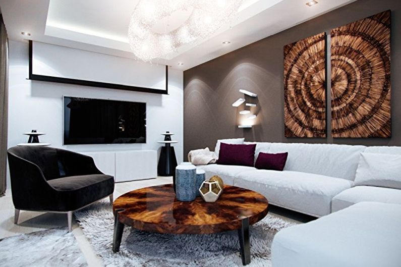Interior design living room in white - photo