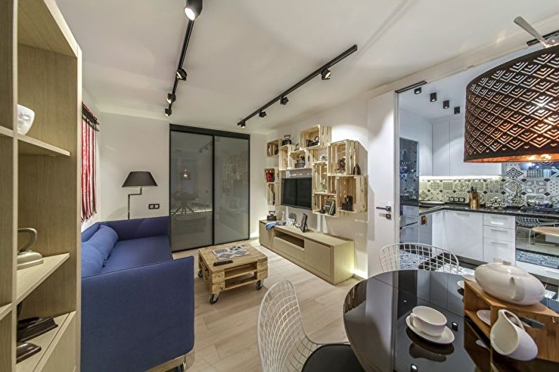 Interior design living room in white - photo