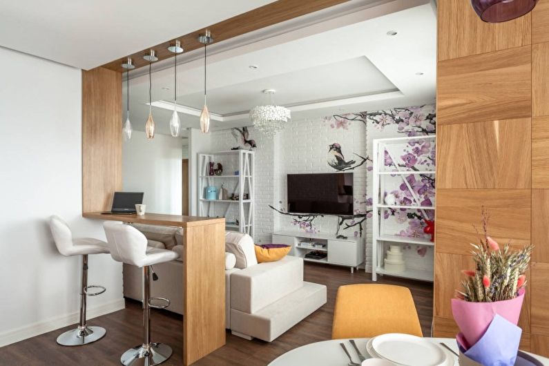 Interior design living room in white - photo