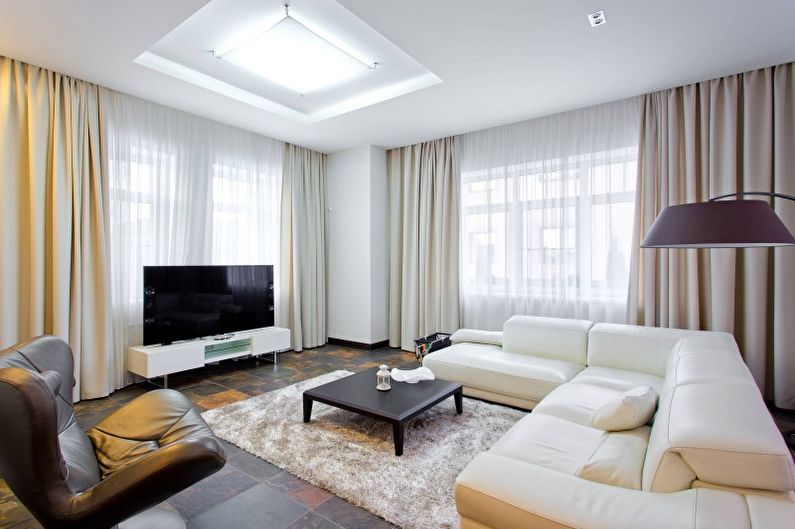 Interior design living room in white - photo