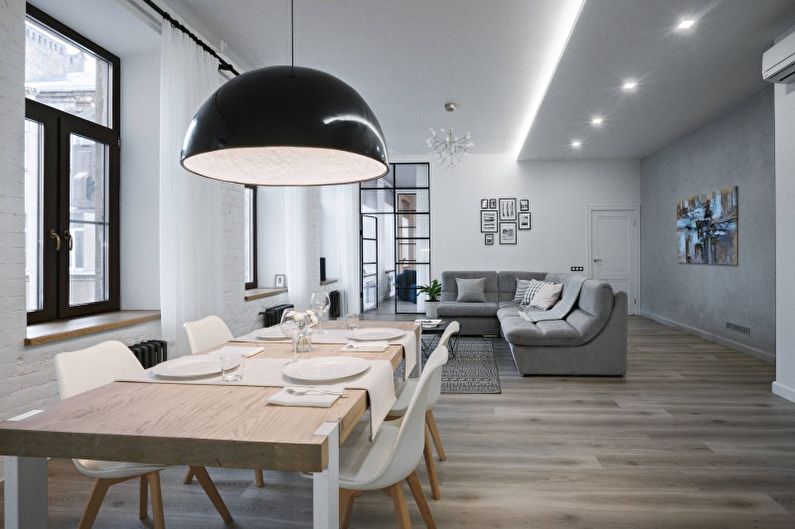 Interior design living room in white - photo