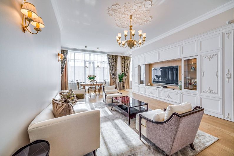Interior design living room in white - photo