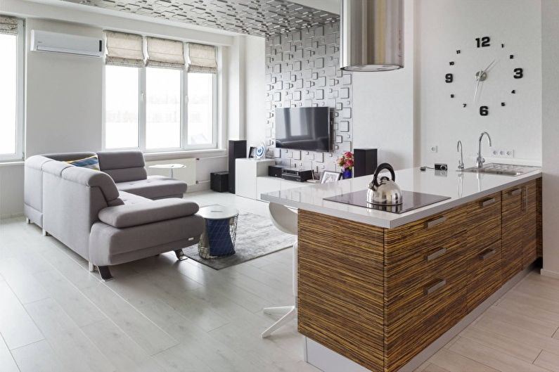Interior design living room in white - photo