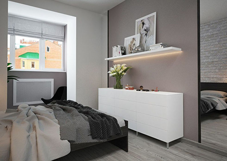 Design a bedroom in a minimalist style - photo 1