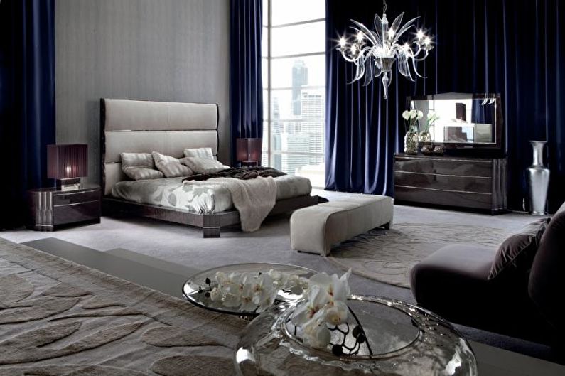 Interior design bedroom in art deco style - photo