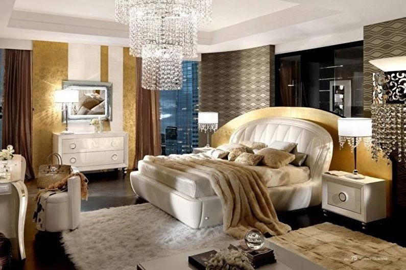 Interior design bedroom in art deco style - photo