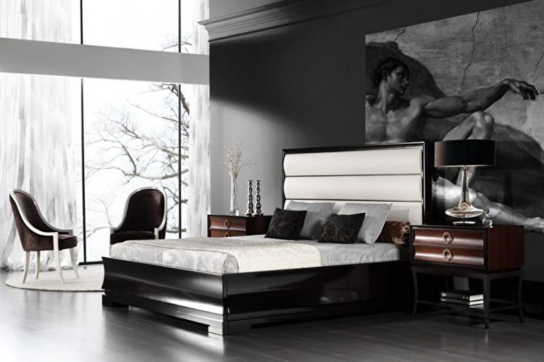 Interior design bedroom in art deco style - photo