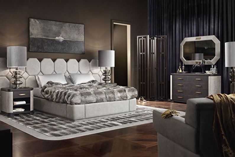 Interior design bedroom in art deco style - photo