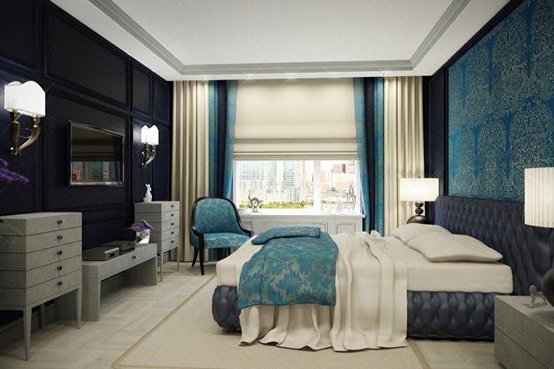 Interior design bedroom in art deco style - photo