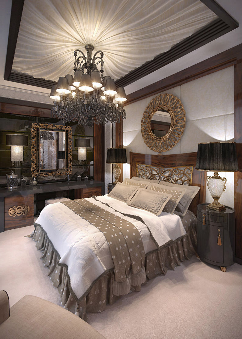 Interior design bedroom in art deco style - photo