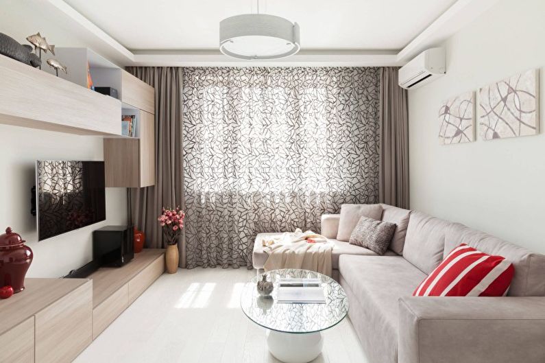 The design of the living room in the style of minimalism (80 photos)
