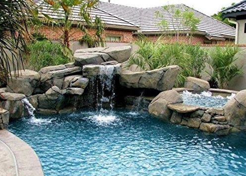 Rockery in the landscape design of a summer house or residential estate