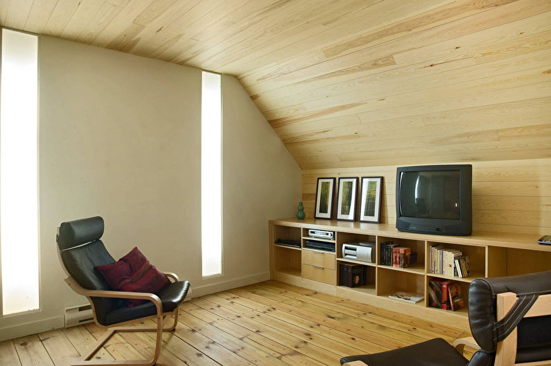 Wall in a small living room in a modern style