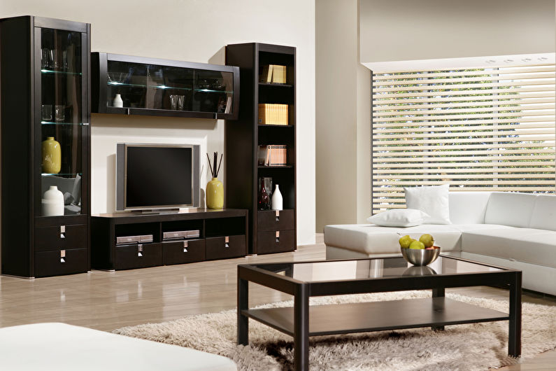 Wall in the living room in a modern style - photo