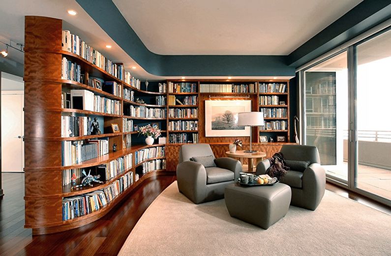 Wall in the living room in a modern style - photo