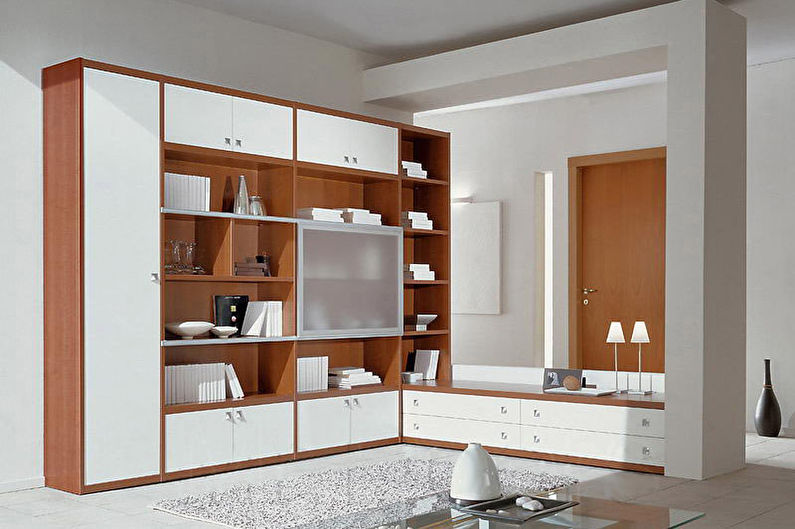 Wall in the living room in a modern style - photo