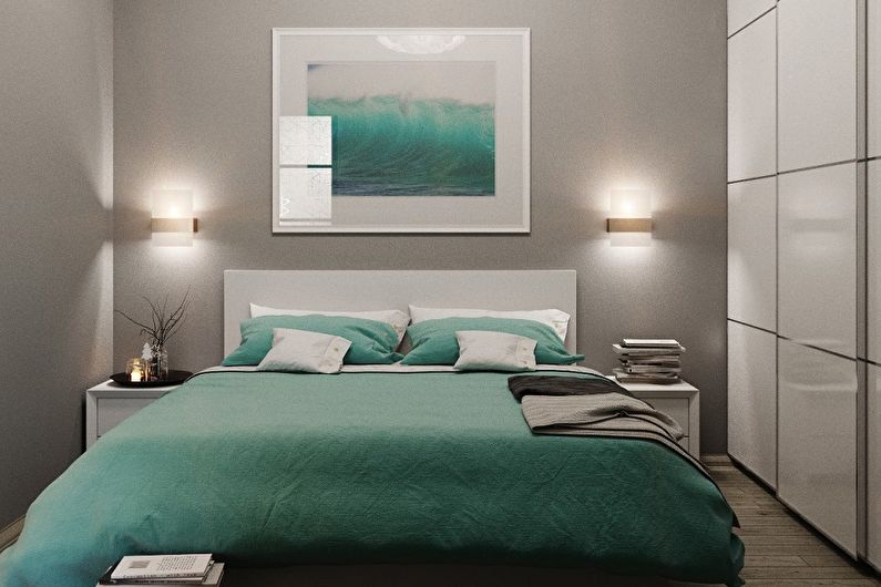 Bedroom design 9 sq.m. in modern style