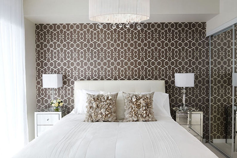 Bedroom design 9 sq.m. in contrasting colors