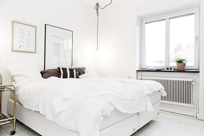 Bedroom design 9 sq.m. - decor and textiles