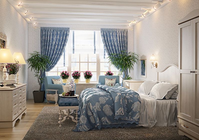Provence style bedroom curtains