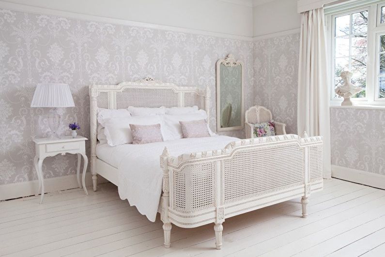 Provence style white bedroom design