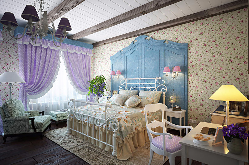 Provence style bedroom interior design - photo