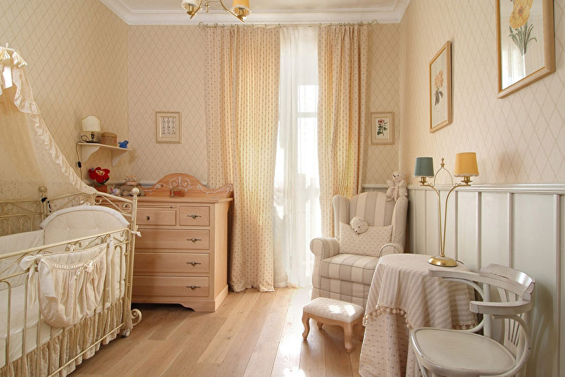 Beige provence drapes