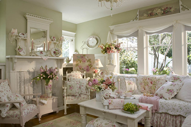 Provence style curtains for the living room