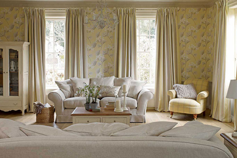 Provence style curtains in the living room - photo