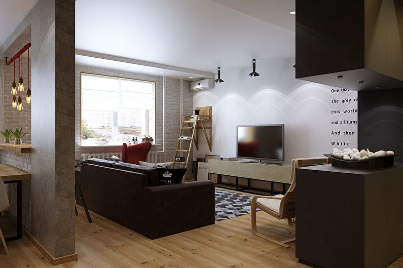 Lägenhetsdesign i loftstil, Magnitogorsk - foto