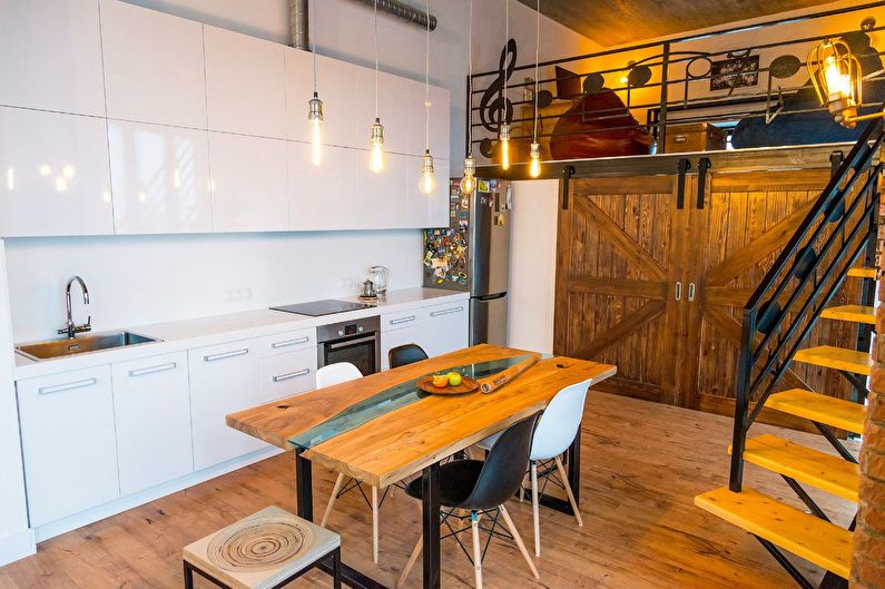 Lägenhetsdesign i loftstil för ett ungt par, Tyumen - foto