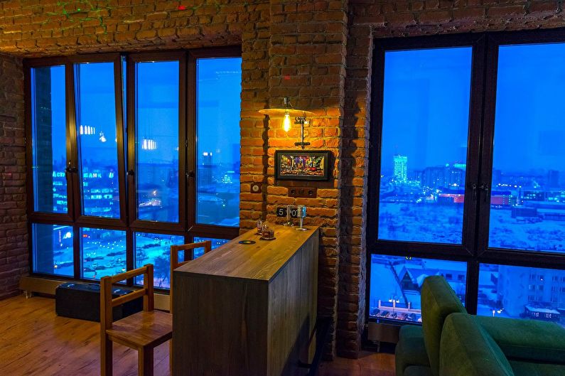 Lägenhetsdesign i loftstil för ett ungt par, Tyumen - foto
