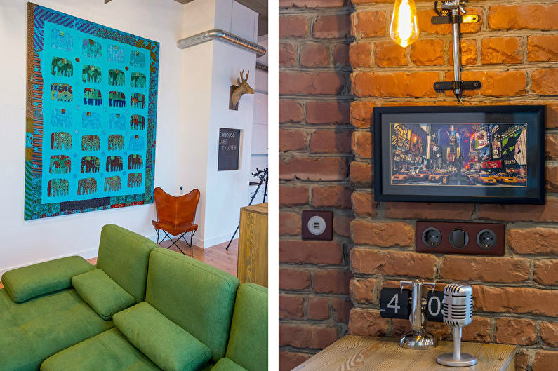 Lägenhetsdesign i loftstil för ett ungt par, Tyumen - foto