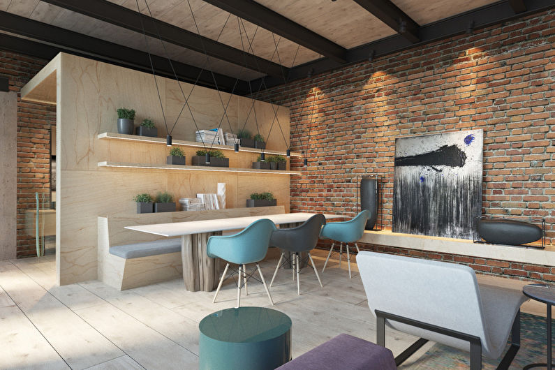 Loft stil lägenhet design, 225 m2 - foto