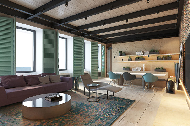 Loft stil lägenhet design, 225 m2 - foto